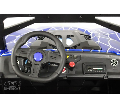 Детский электромобиль A707AA LUX NEW 4WD (16 км/ч.)  синий спайдер