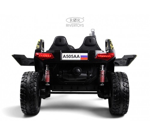 Детский электромобиль багги с пулеметом A505AA-LUX (16 км/ч.)  зеленый камуфляж