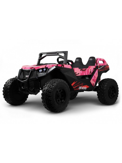 Детский электромобиль A707AA LUX NEW 4WD розовый камуфляж