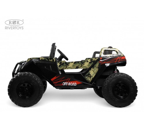 Детский электромобиль A707AA LUX NEW 4WD (16 км/ч.) зеленый камуфляж