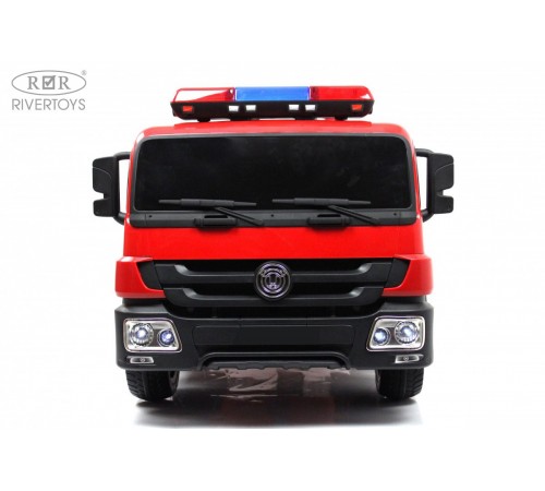 Детский пожарный электромобиль с полным набором амуниции A555AA красный