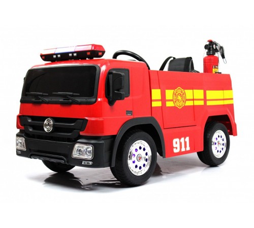 Детский пожарный электромобиль с полным набором амуниции A555AA красный