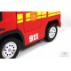 Детский пожарный электромобиль с полным набором амуниции A555AA красный