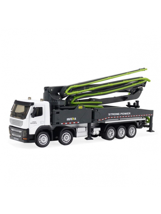 Металлический грузовик бетононасос HuiNa Toys 1:50 - HN1709-GREEN