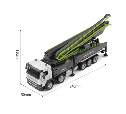 Металлический грузовик бетононасос HuiNa Toys 1:50 - HN1709-GREEN
