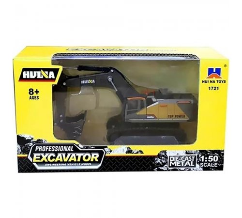 Металлический гусеничный экскаватор HUI NA TOYS масштаб 1:50 - HN1721-YELLOW
