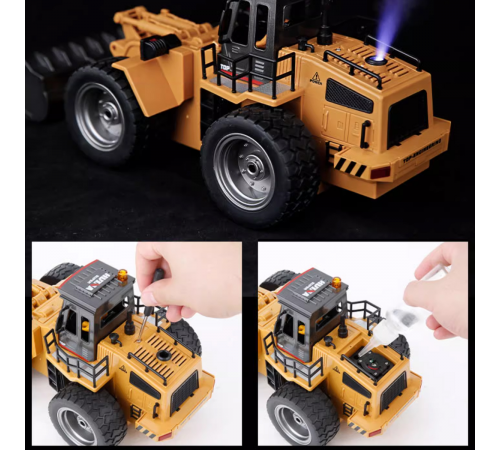 Радиоуправляемый погрузчик бульдозер с паром HUINA 1:18 - HN1532