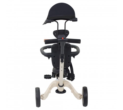 Детский беговел-велосипед 8в1 с крышей и ручкой, бежевый - TR008C-BEIGE