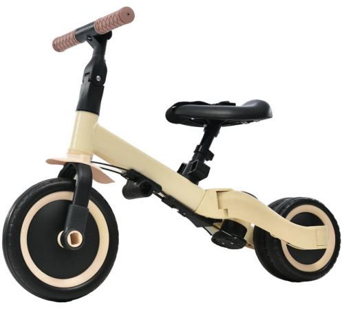 Детский беговел-велосипед 8в1 с крышей и ручкой, бежевый - TR008C-BEIGE