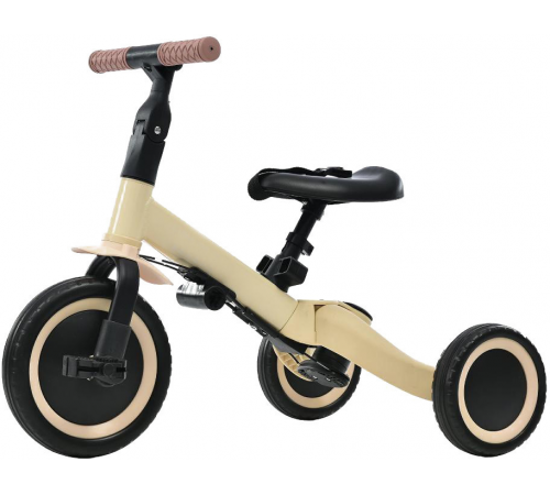 Детский беговел-велосипед 8в1 с крышей и ручкой, бежевый - TR008C-BEIGE