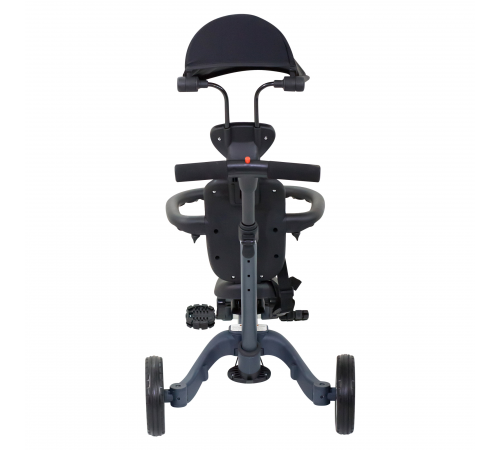 Детский беговел-велосипед 8в1 с крышей и ручкой, темно-серый - TR008C-DARK-GREY