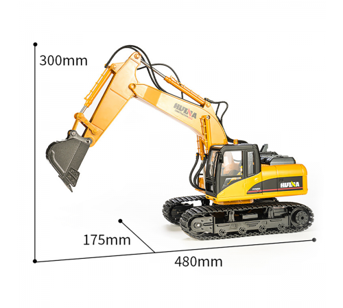 Радиоуправляемый экскаватор HUINA 3in1 с паром (ковш, отбойник, захват бревен) 1:14 - HN1535-1