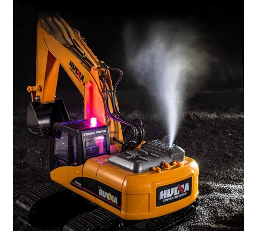 Радиоуправляемый экскаватор HUINA 3in1 с паром (ковш, отбойник, захват бревен) 1:14 - HN1535-1