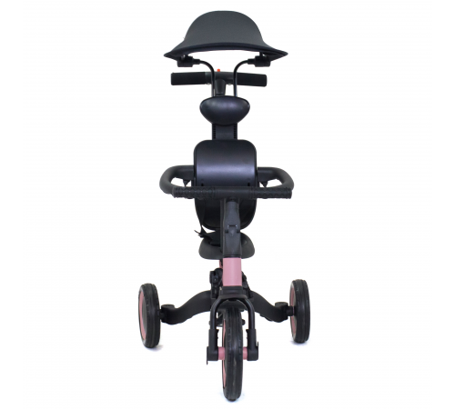 Детский беговел-велосипед 8в1 с крышей и ручкой, розовый - TR008C-PINK
