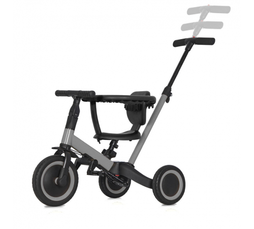 Детский беговел-велосипед 8в1 с крышей и ручкой, серый - TR008C-GREY