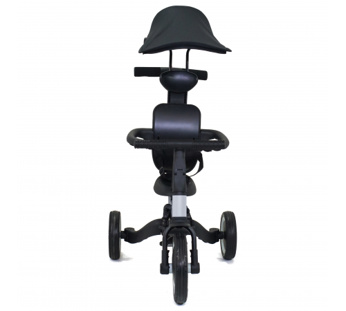 Детский беговел-велосипед 8в1 с крышей и ручкой, серый - TR008C-GREY