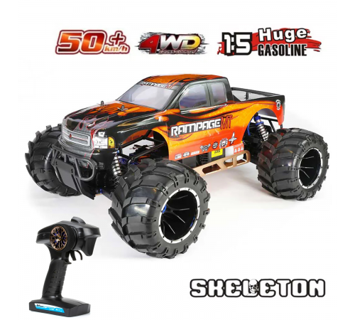 Радиоуправляемый бензиновый монстр HSP Skeleton 4WD 1:5 - 94050-14050-O