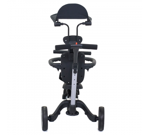 Детский беговел-велосипед 8в1 с крышей и ручкой, серый - TR008C-GREY