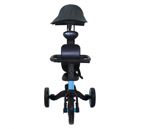 Детский беговел-велосипед 8в1 с крышей и ручкой, синий - TR008C-BLUE