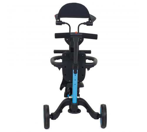 Детский беговел-велосипед 8в1 с крышей и ручкой, синий - TR008C-BLUE