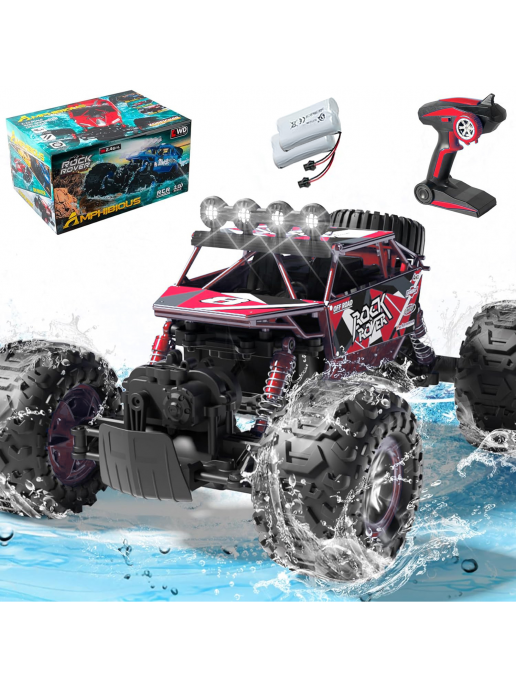 Радиоуправляемый красный краулер амфибия (2 АКБ 7.4В, свет, 1:10) - C1201W-RED-V2