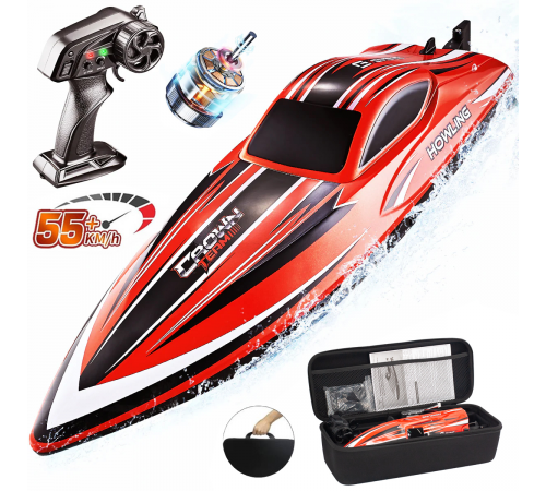 Радиоуправляемый катер Chasing Waves PRO с сумкой (41 см, 55 км/ч, Brushless) - HJ818PRO-RED-BAG