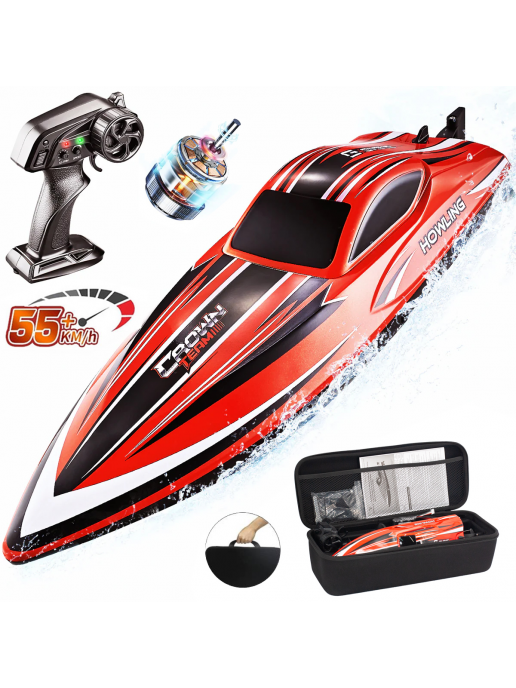 Радиоуправляемый катер Chasing Waves PRO с сумкой (41 см, 55 км/ч, Brushless) - HJ818PRO-RED-BAG