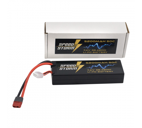 Аккумулятор Speed Storm Li-Po 7.4V 50C 5200 mAh Hard Case разъем T-plug (Deans) - SS-2S5200-50-D