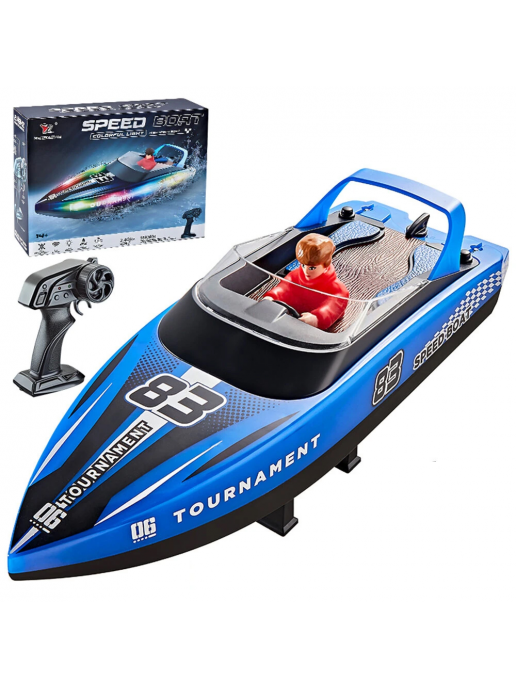 Радиоуправляемый катер яхта (15 км/ч, 25 см, 2 часа игры) - HJ821-BLUE