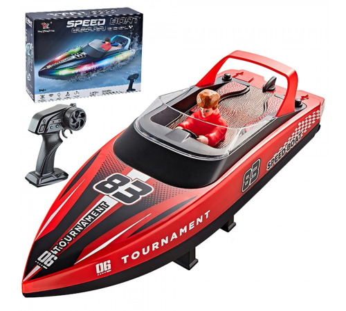 Радиоуправляемый катер яхта (15 км/ч, 25 см, 2 часа игры) - HJ821-RED