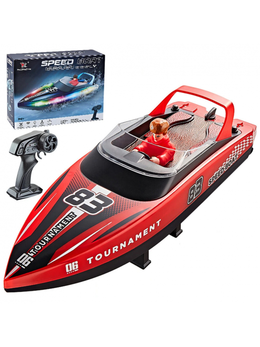 Радиоуправляемый катер яхта (15 км/ч, 25 см, 2 часа игры) - HJ821-RED