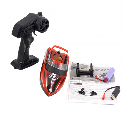 Радиоуправляемый катер яхта (15 км/ч, 25 см, 2 часа игры) - HJ821-RED