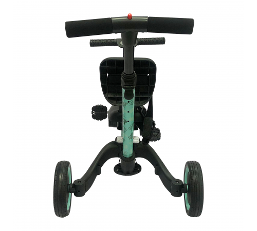 Детский беговел-велосипед 4в1 с родительской ручкой, зеленый с рисунком - TR007-CYAN-PAINT