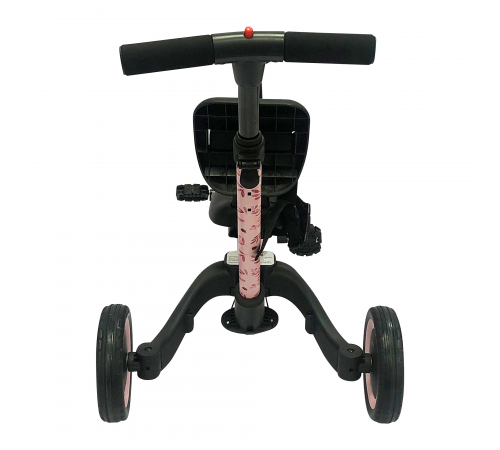 Детский беговел-велосипед 4в1 с родительской ручкой, розовый с рисунком - TR007-PINK-PAINT