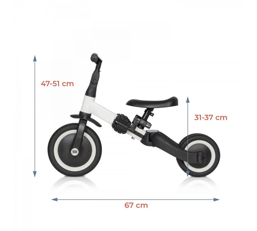 Детский беговел-велосипед 6в1 с родительской ручкой, белый - TR008-WHITE
