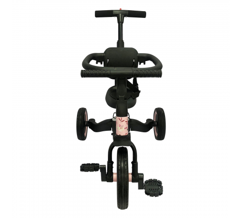 Детский беговел-велосипед 6в1 с родительской ручкой, розовый с рисунком - TR008-PINK-PAINT