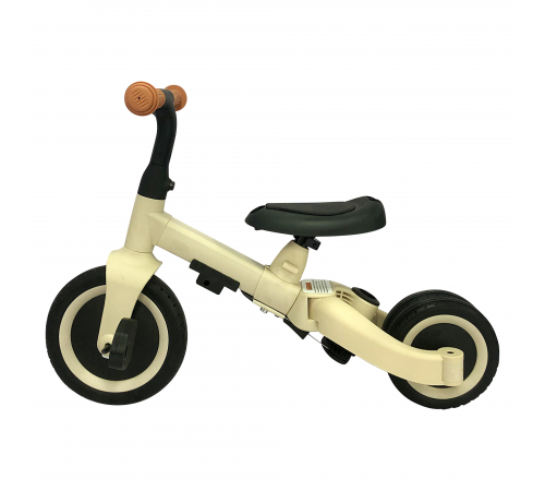 Детский беговел-велосипед 8в1 с крышей и ручкой, бежевый - TR010-BEIGE