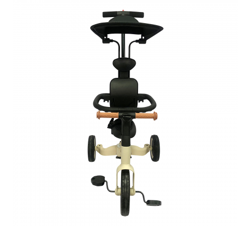 Детский беговел-велосипед 8в1 с крышей и ручкой, бежевый - TR010-BEIGE