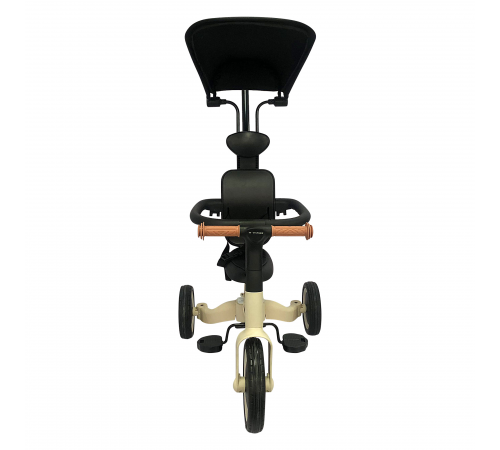 Детский беговел-велосипед 8в1 с крышей и ручкой, бежевый - TR010-BEIGE