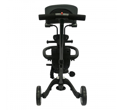 Детский беговел-велосипед 8в1 с крышей и ручкой, черный - TR010-BLACK