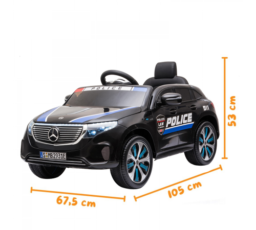 Детский электромобиль Mercedes Police EQC 400 12V 2WD - HL378-BLACK