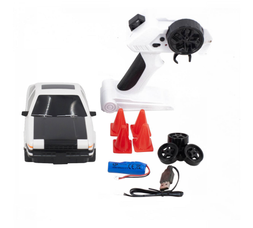 Радиоуправляемая машина для дрифта Toyota AE86 (19 см, 15 км/ч, свет, сменные колеса, фишки) - RC-24A