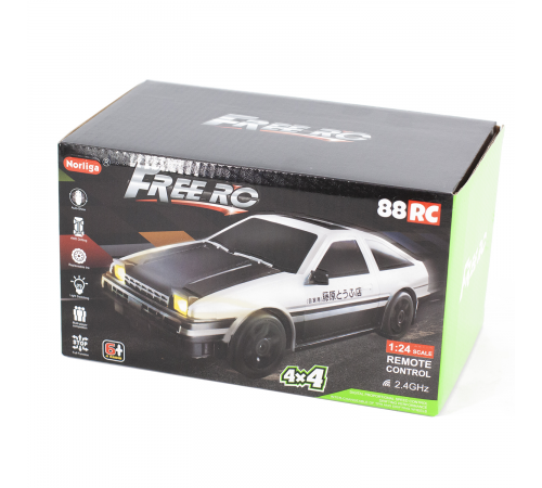 Радиоуправляемая машина для дрифта Toyota AE86 (19 см, 15 км/ч, свет, сменные колеса, фишки) - RC-24A