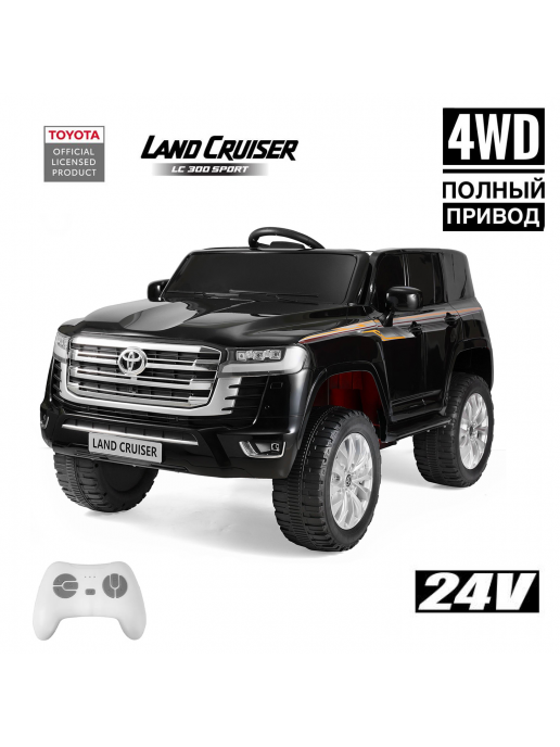 Детский электромобиль Toyota Land Cruiser 24V 4WD - LC-300-BLACK