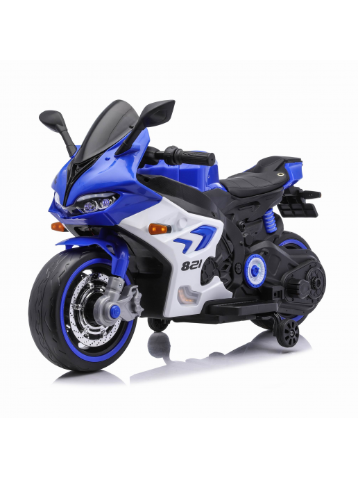 Детский электромотоцикл Ducati (12V, EVA, ручка газа, спидометр) - FT-821-BLUE-WHITE