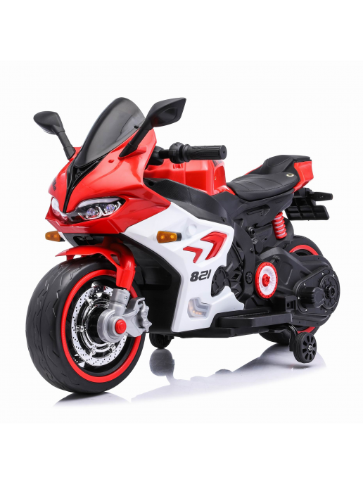 Детский электромотоцикл Ducati (12V, EVA, ручка газа, спидометр) - FT-821-RED-WHITE