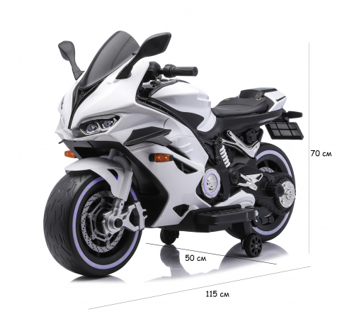 Детский электромотоцикл Ducati (12V, EVA, ручка газа, спидометр) - FT-821-WHITE