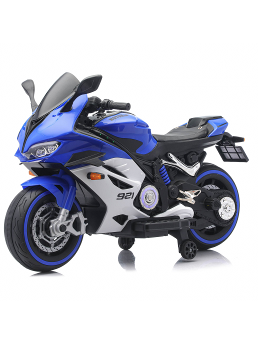 Детский электромотоцикл Ducati (12V, EVA, ручка газа, спидометр) - FT-921-BLUE-WHITE