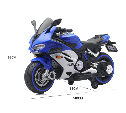 Детский электромотоцикл Ducati (12V, EVA, ручка газа, спидометр) - FT-921-BLUE-WHITE