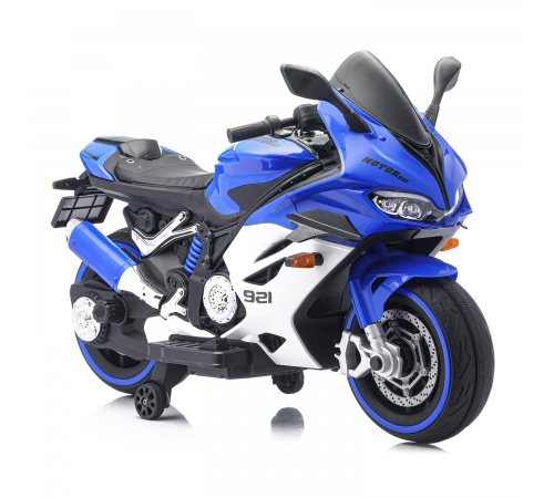 Детский электромотоцикл Ducati (12V, EVA, ручка газа, спидометр) - FT-921-BLUE-WHITE